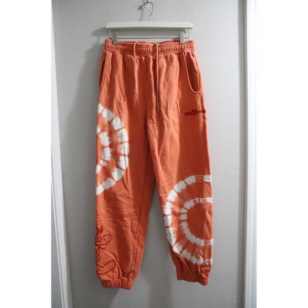 Disney Mickey Mouse Orange Tie Dye Sweatpants Embroidered Joggers Size small